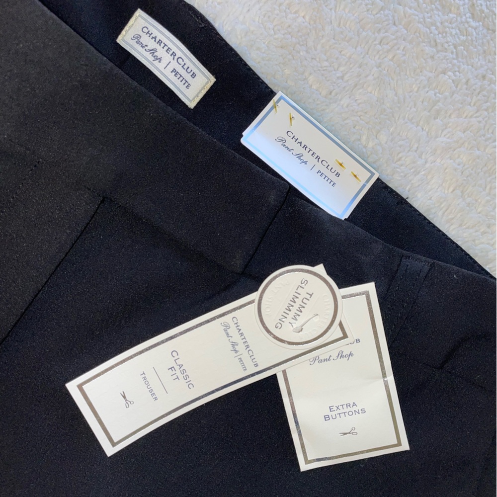 Charter Club Black Classic Fit Trousers - Picture 2 of 5